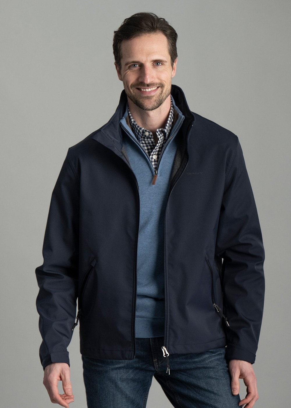 Gant Soft Shell Jacket Evening Blue Humes Outfitters