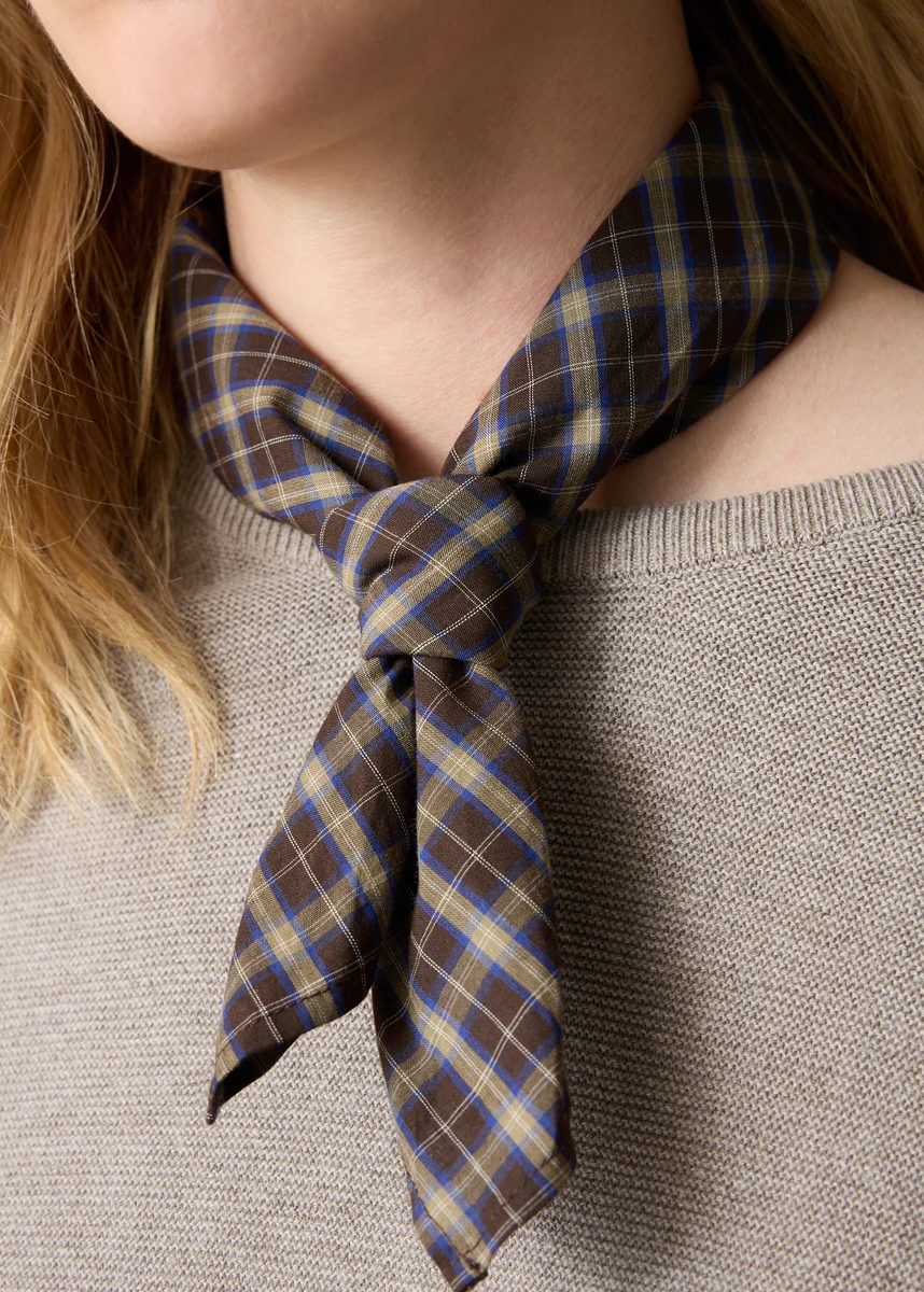 Robbie Scarf AW26 - Navy Check