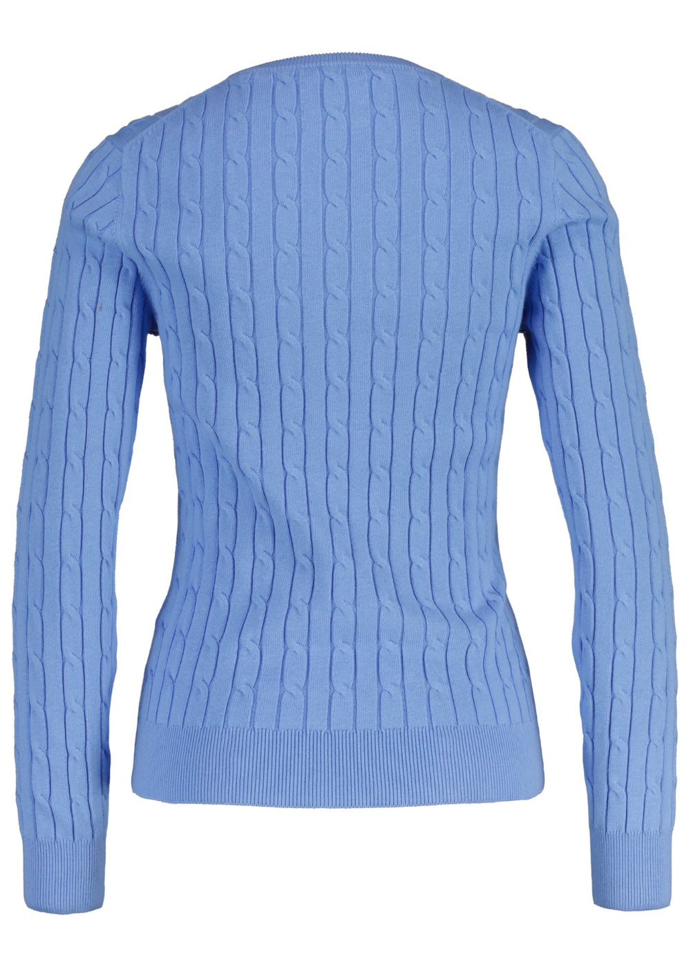 Stretch Cotton Cable Crew Knit