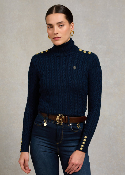 Seattle Roll Neck Cable Knit