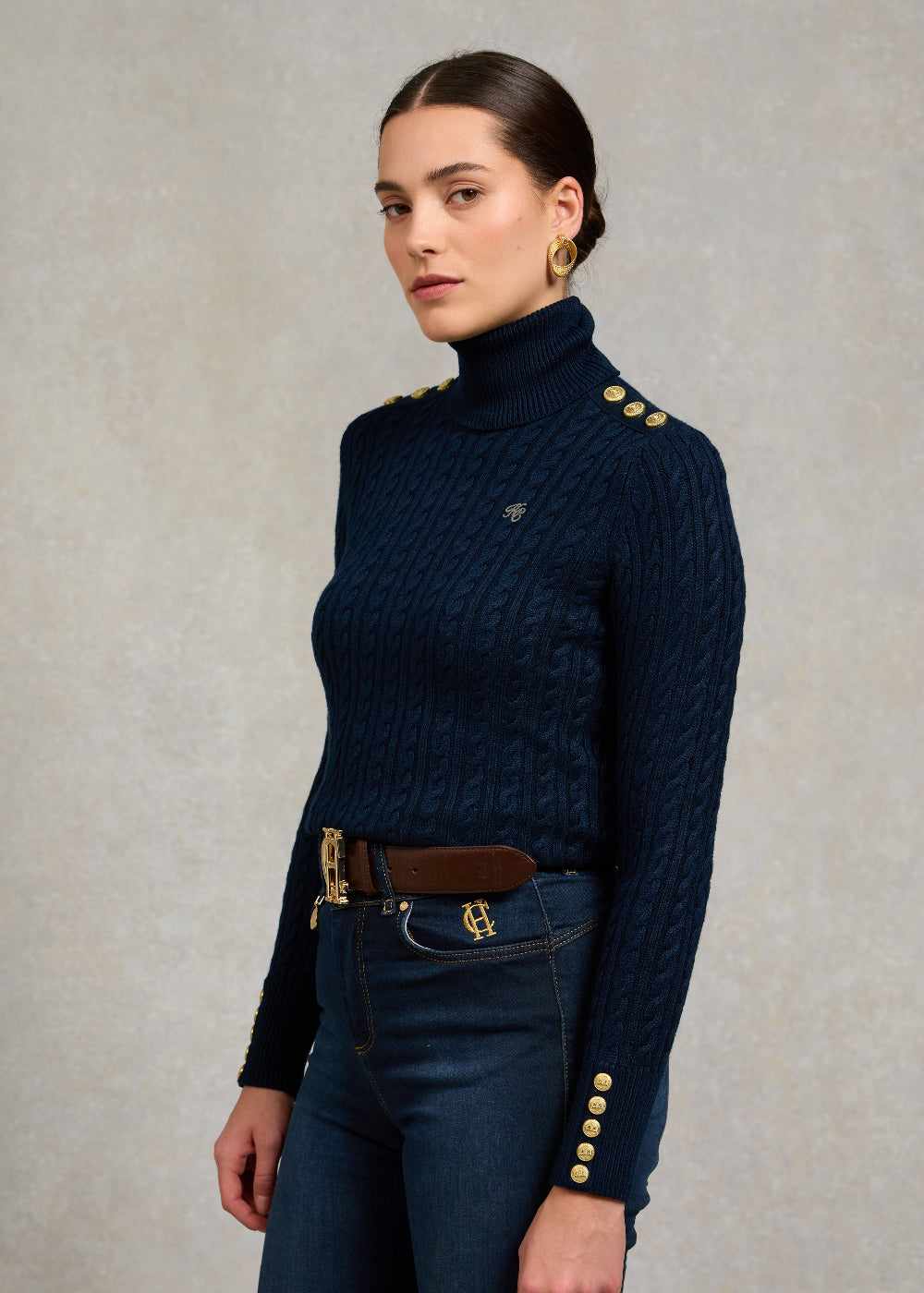Seattle Roll Neck Cable Knit