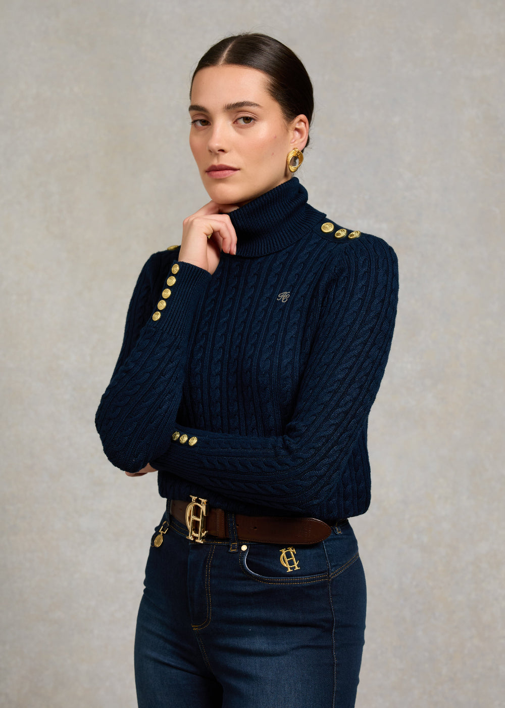 Seattle Roll Neck Cable Knit