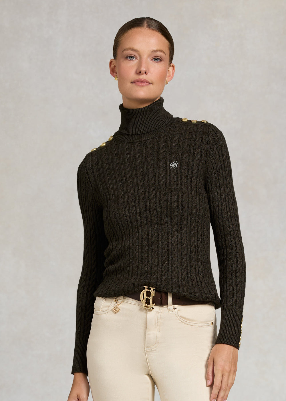 Seattle Roll Neck Cable Knit