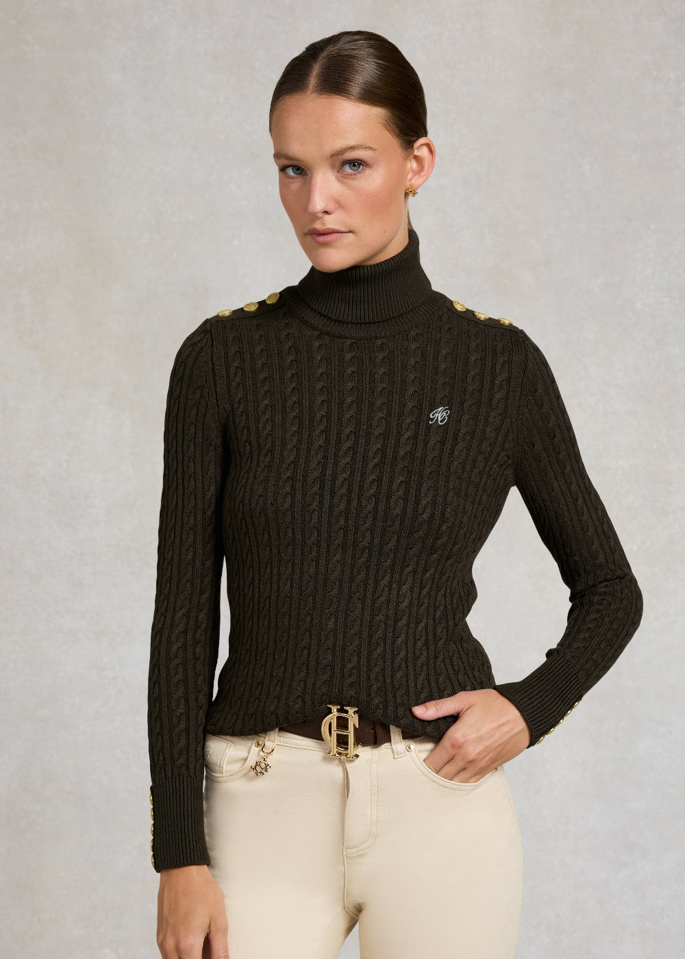 Seattle Roll Neck Cable Knit