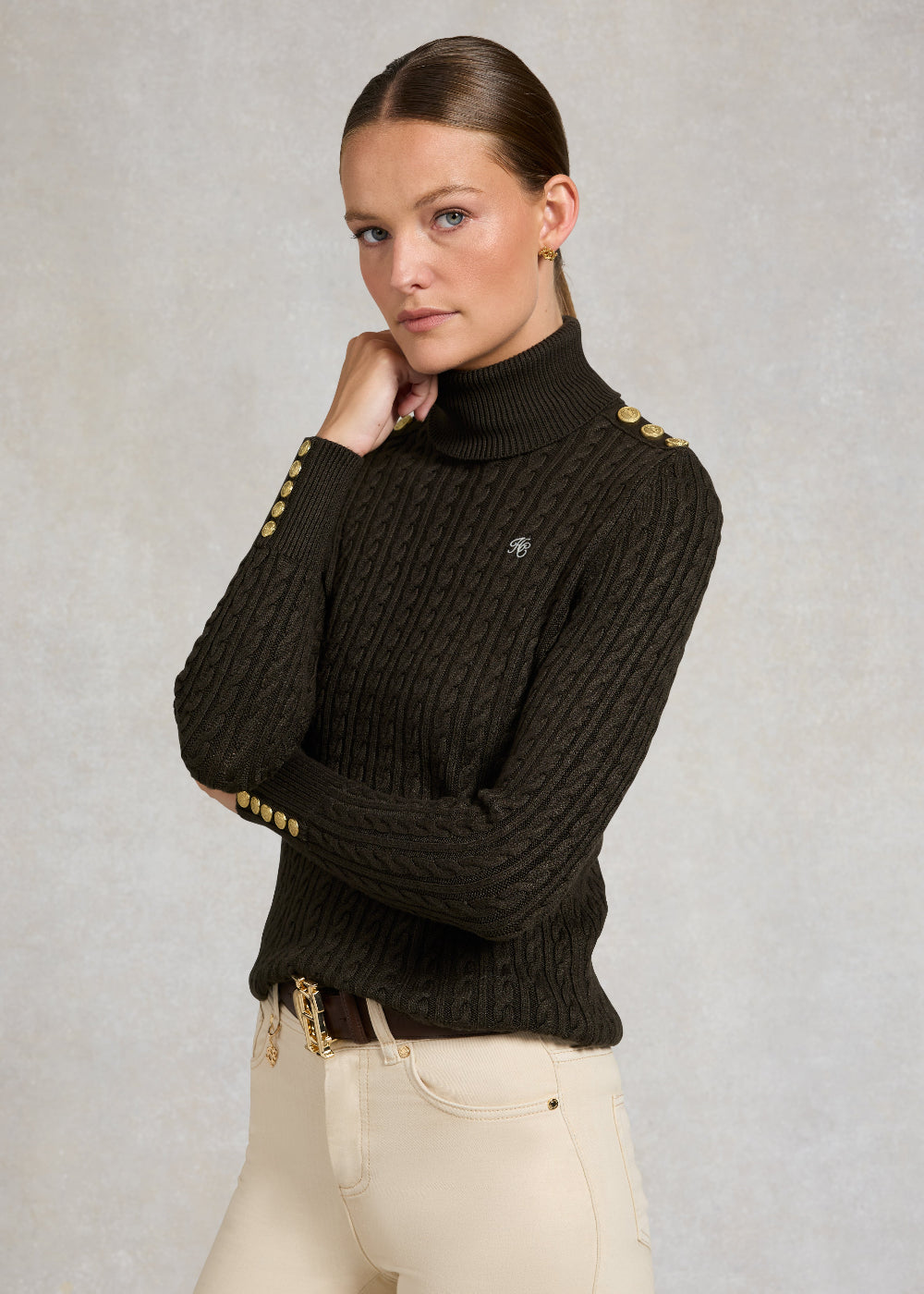 Seattle Roll Neck Cable Knit