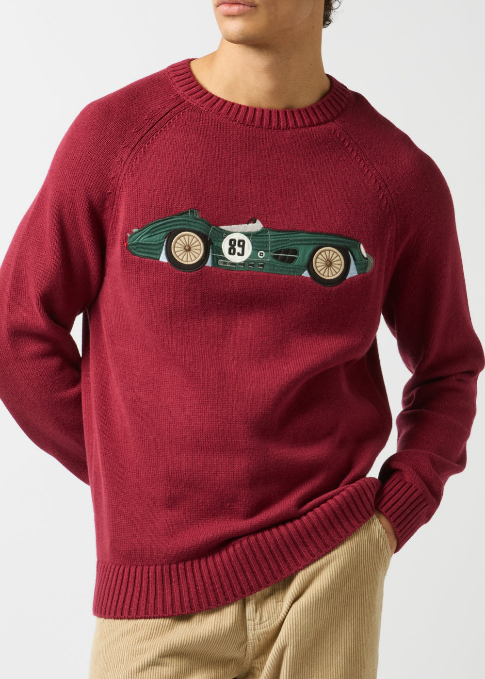 Intarsia Car Crew Neck