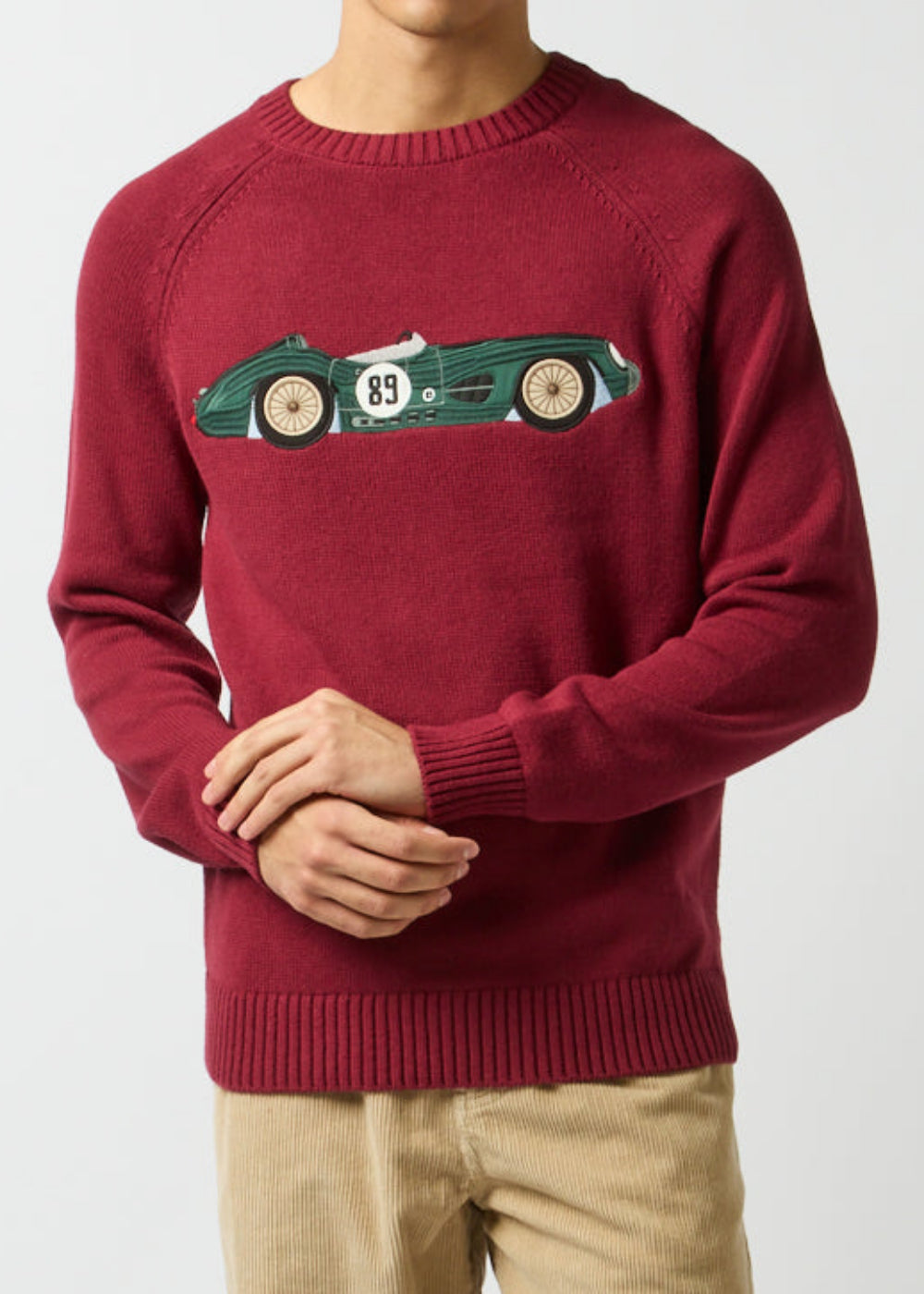 Intarsia Car Crew Neck