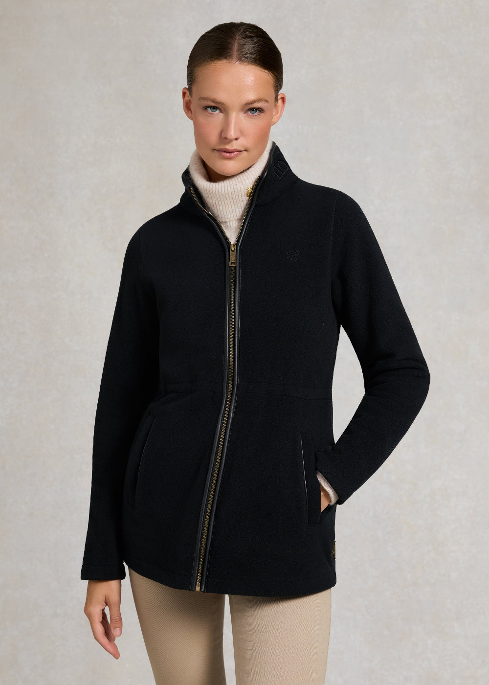 Holland Cooper Country Longline Fleece Jacket – Black – Humes Outfitters