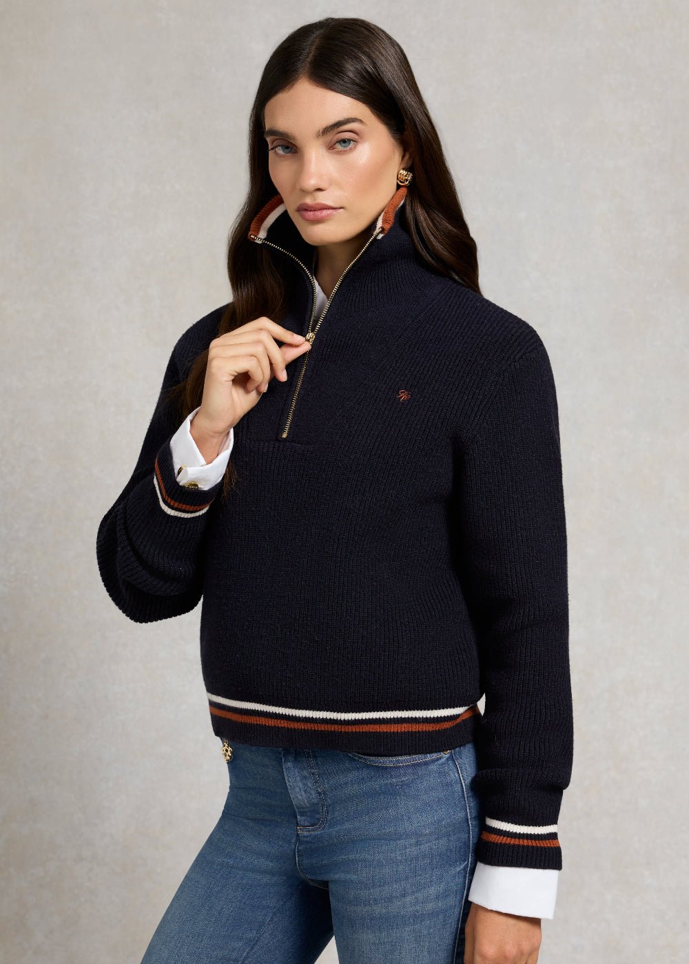 Jessica Quarter Zip Knit