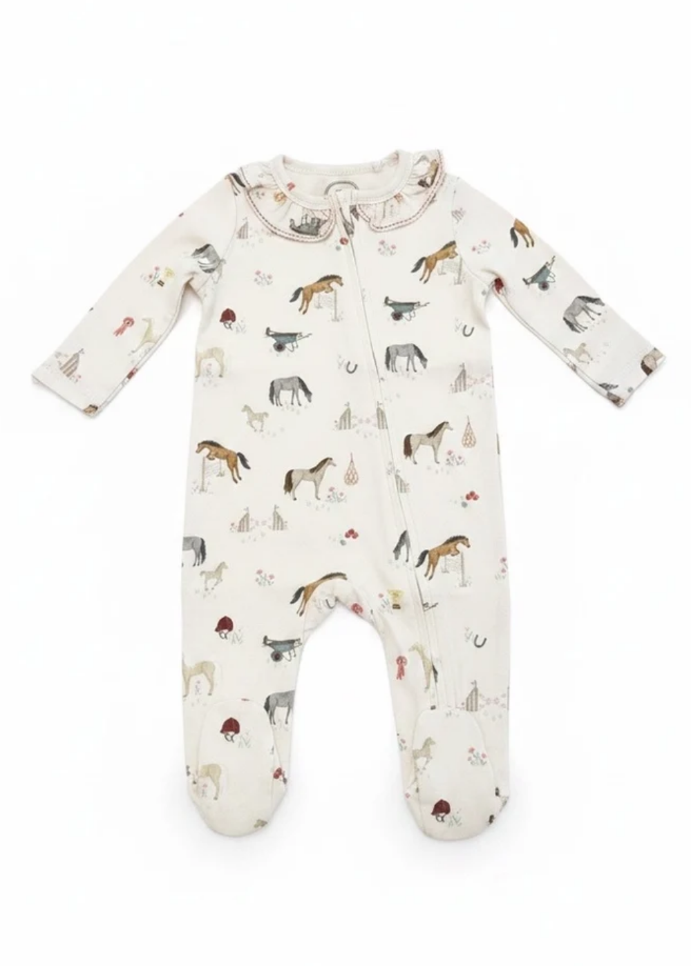 Pony Print Frill Zip Style Sleepsuit