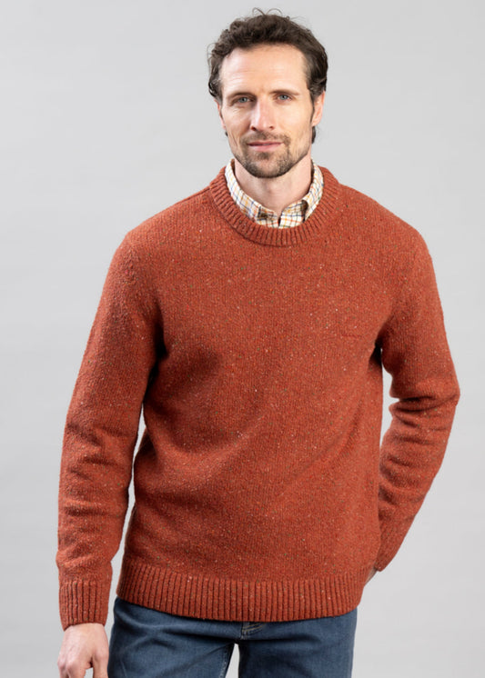 Wool Blend Neps Crew Neck