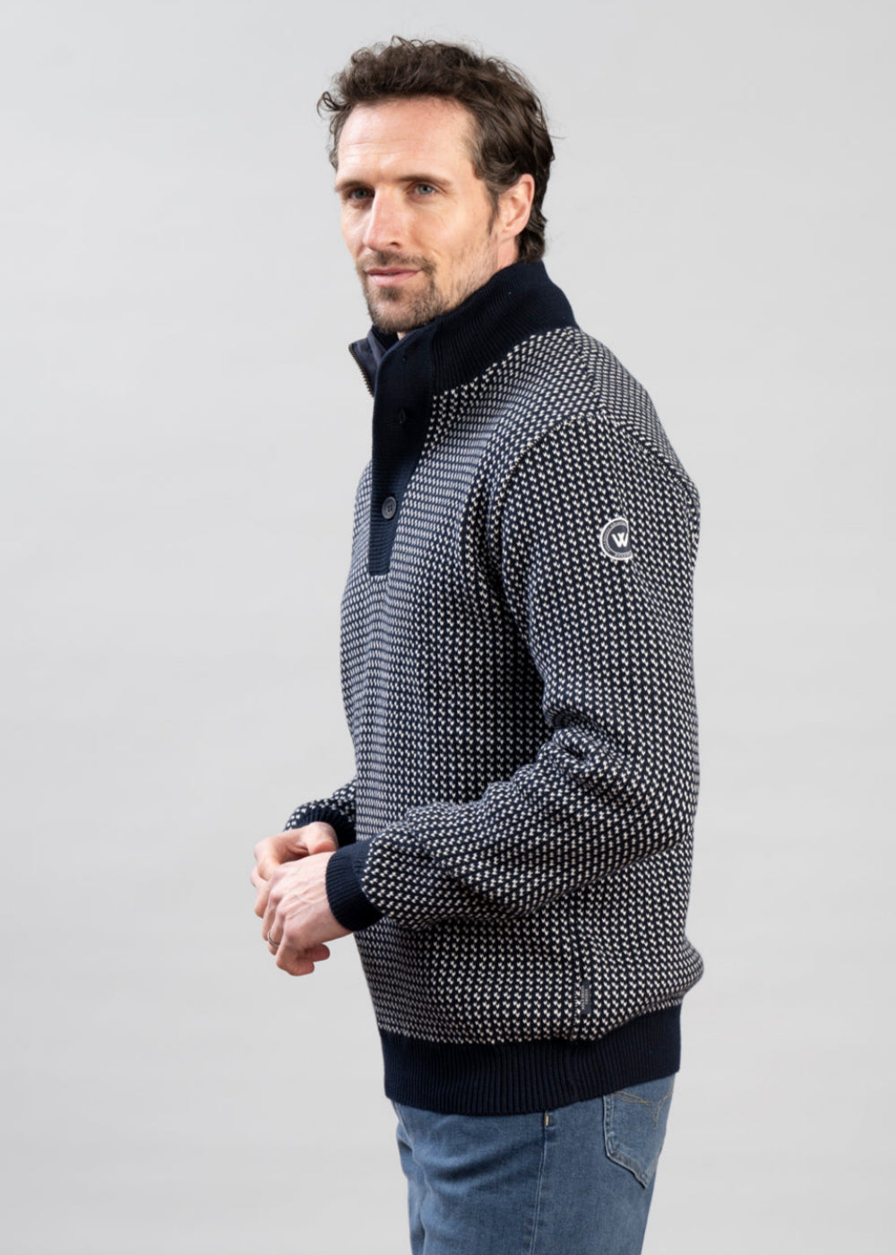 Ingvar T-Neck Windproof Jacquard Sweater