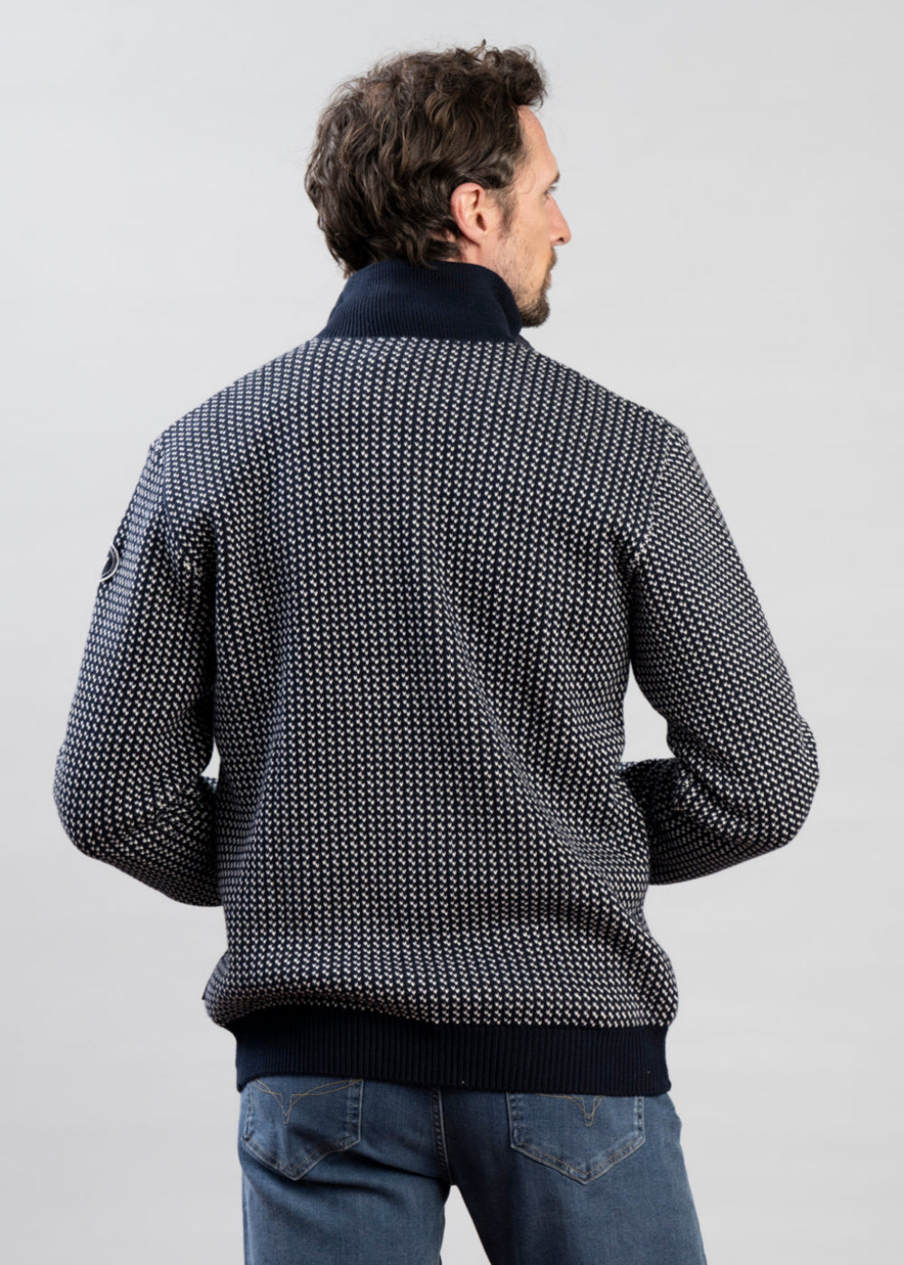 Ingvar T-Neck Windproof Jacquard Sweater