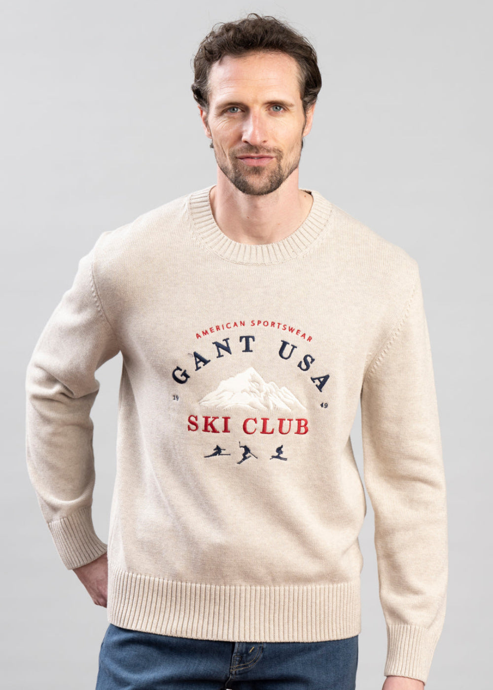 Embroidered Graphic Crew Neck