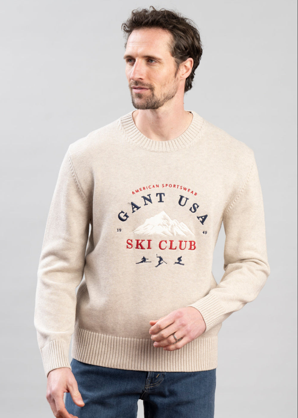 Embroidered Graphic Crew Neck