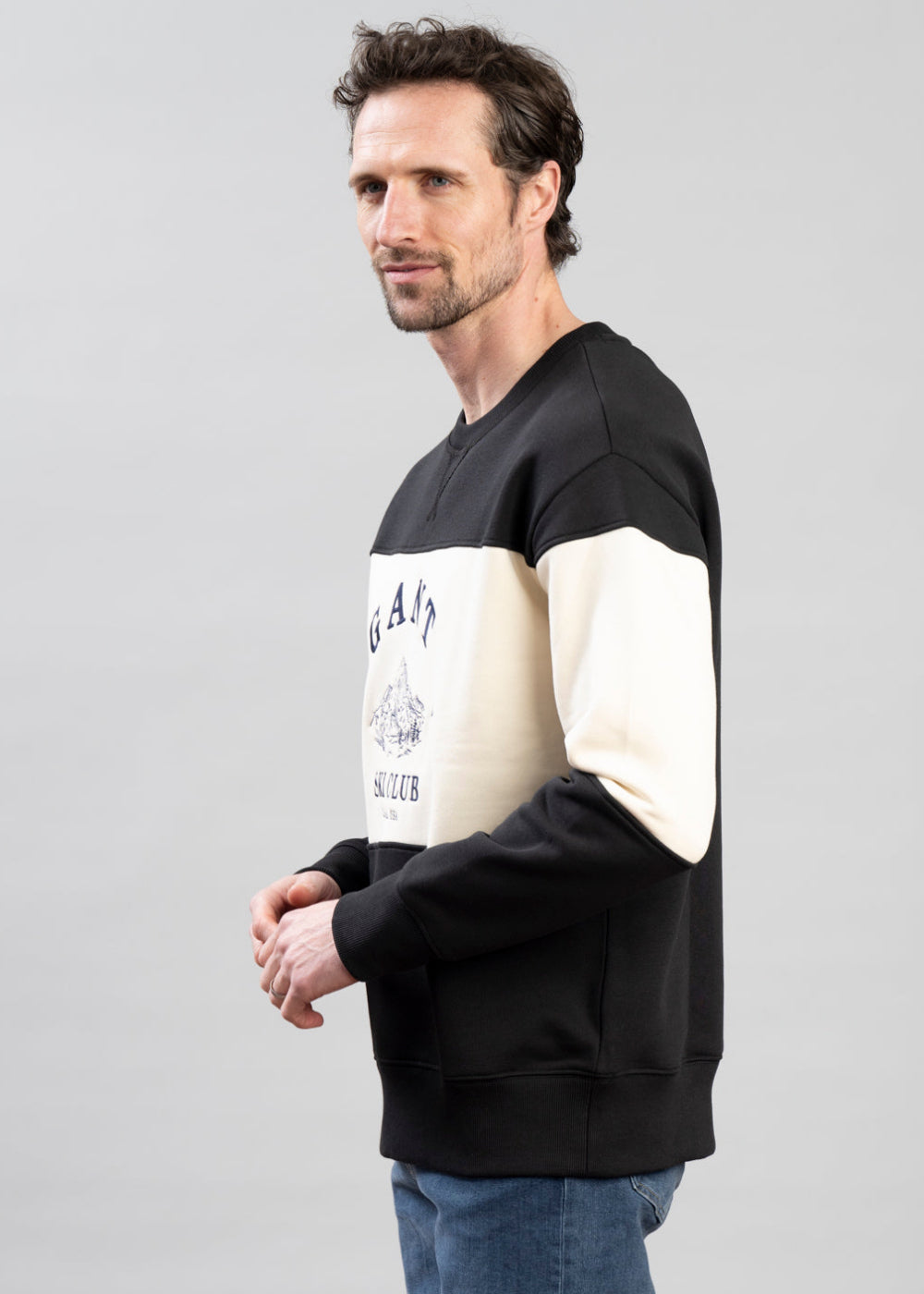 Blocked Embroidered Sweatshirt