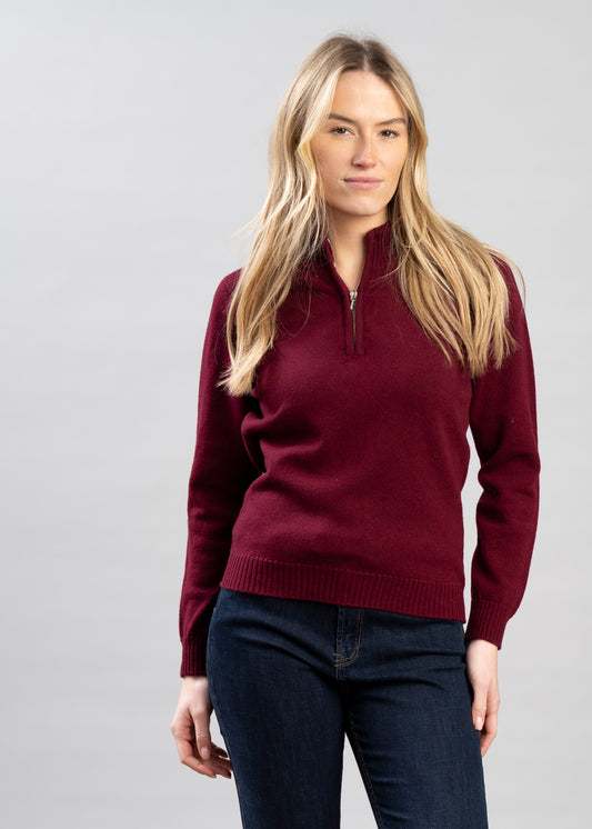 Lindsey Lambswool Zip Neck