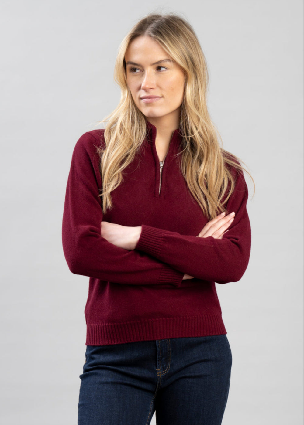 Lindsey Lambswool Zip Neck