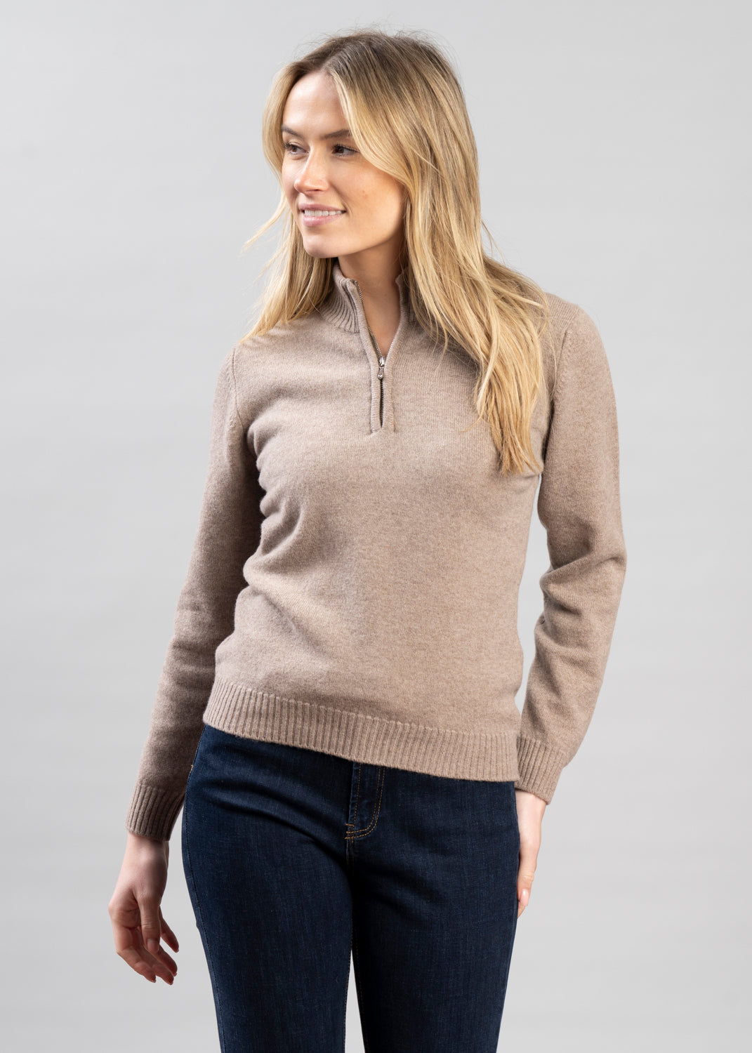 Lindsey Lambswool Zip Neck