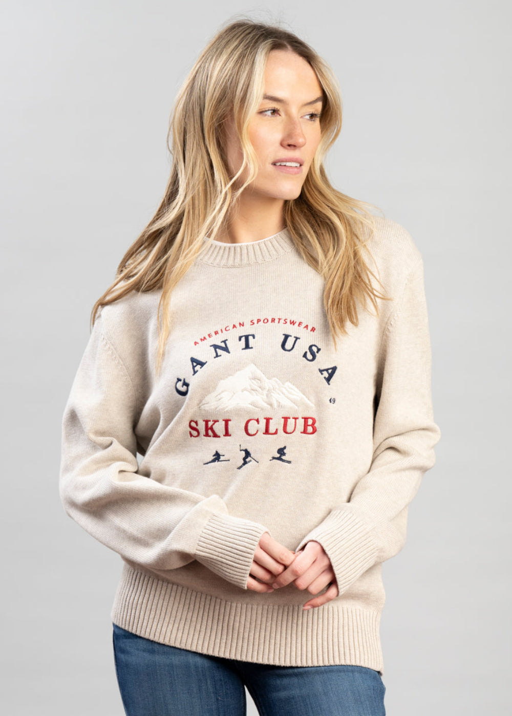 Embroidered Graphic Crew Neck