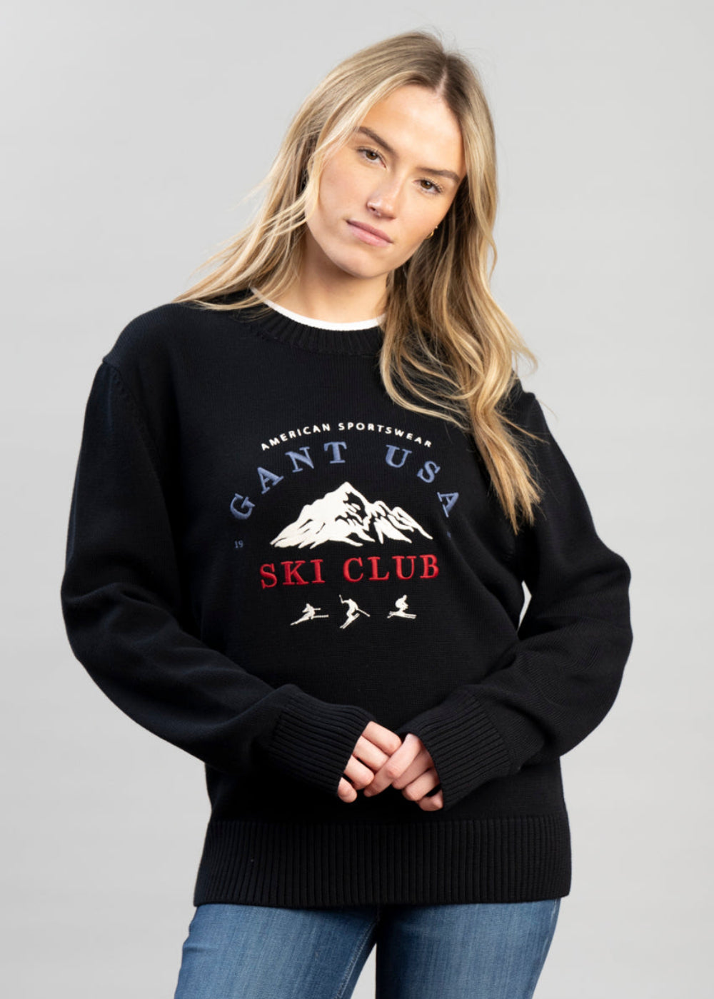 Embroidered Graphic Crew Neck