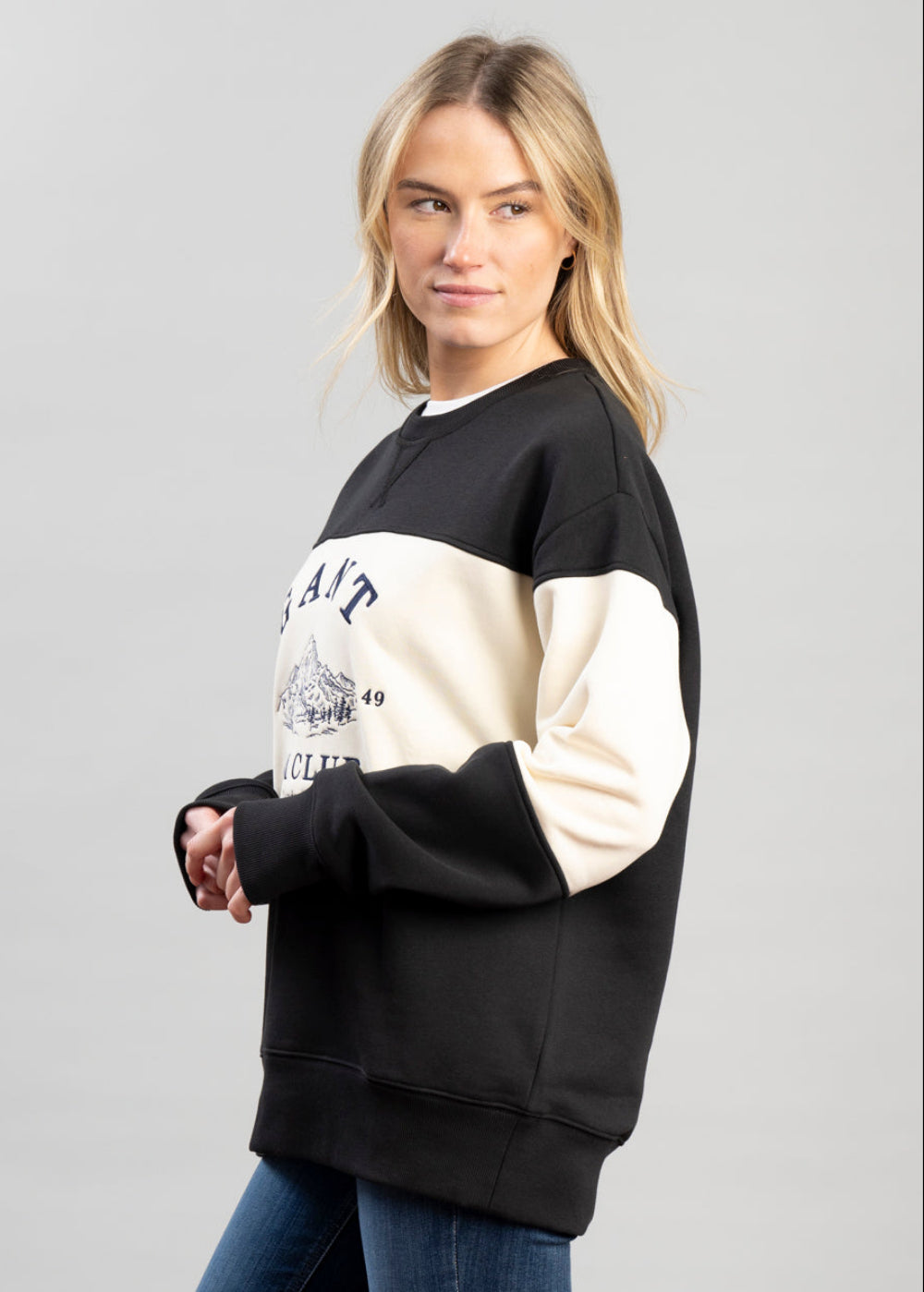Blocked Embroidered Sweatshirt