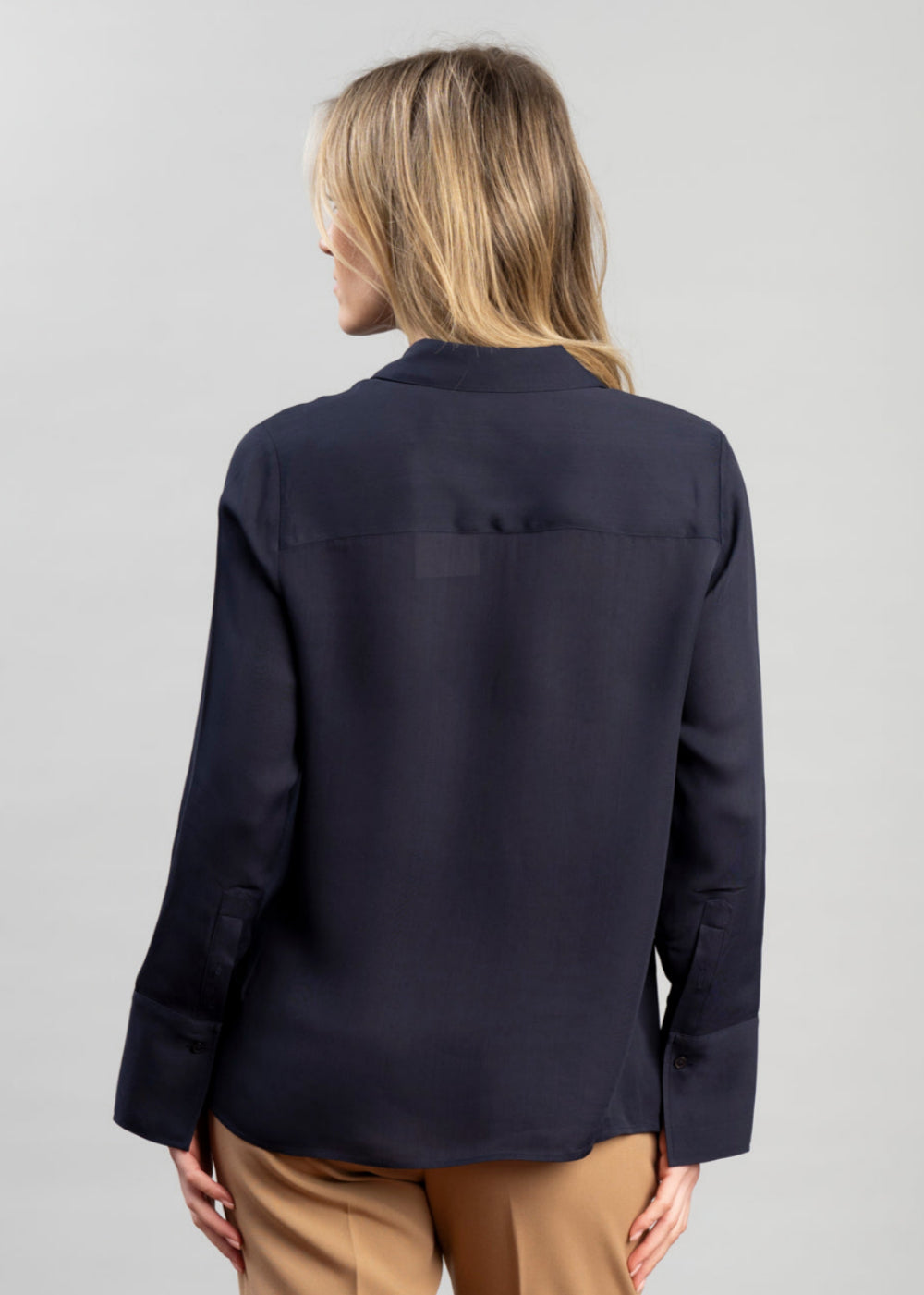 Crepe Viscose Ruffle Blouse