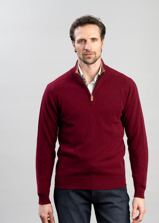 Cashmere 2 Ply Zip Neck Sweater