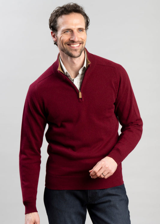 Cashmere 2 Ply Zip Neck Sweater
