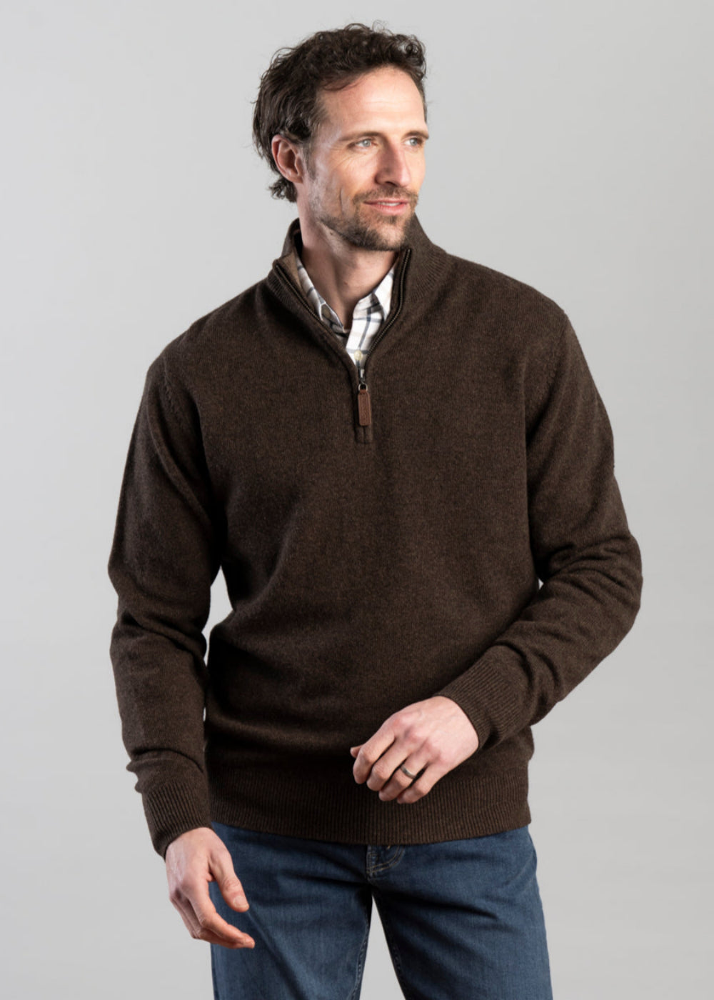 Lewis Lambswool 1/4 Zip Jumper