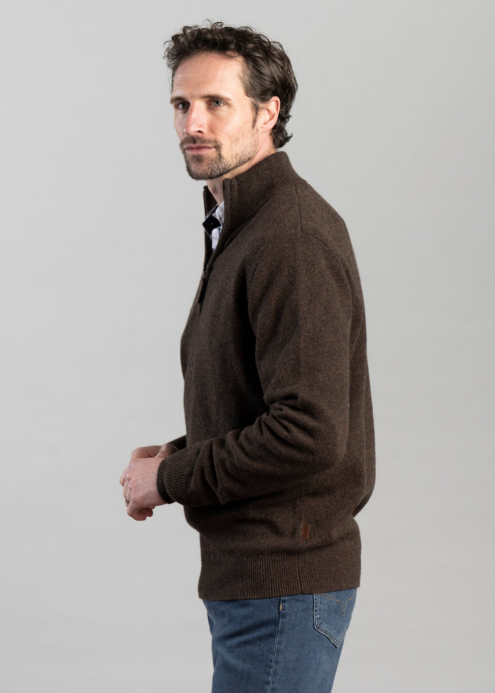 Lewis Lambswool 1/4 Zip Jumper