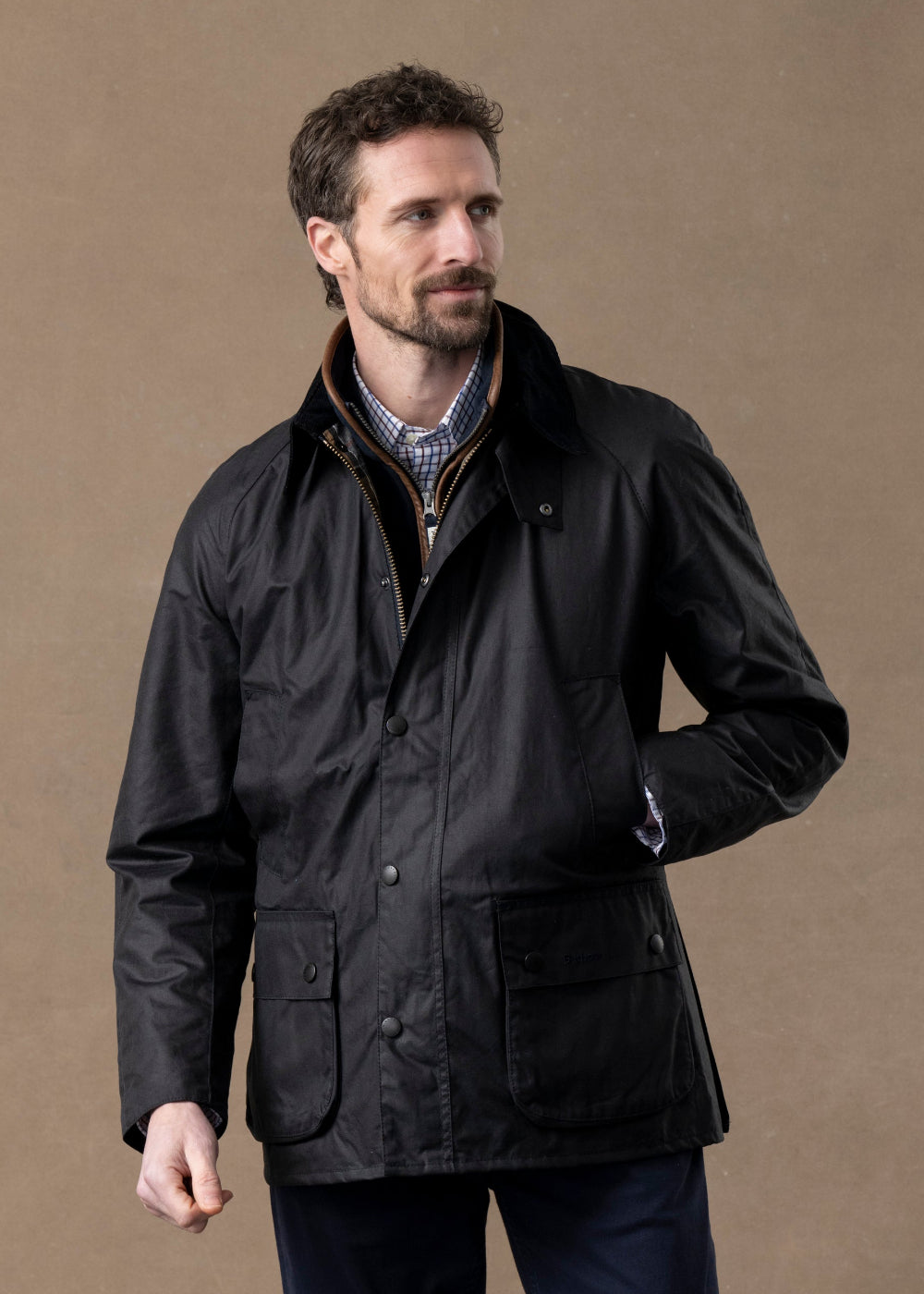 Barbour Ashby Wax Jacket – Navy – Humes Outfitters
