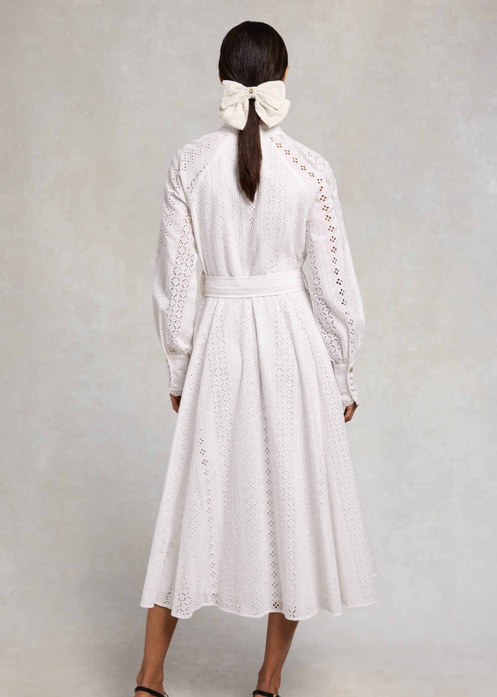 Aimee Collarless Broderie Dress