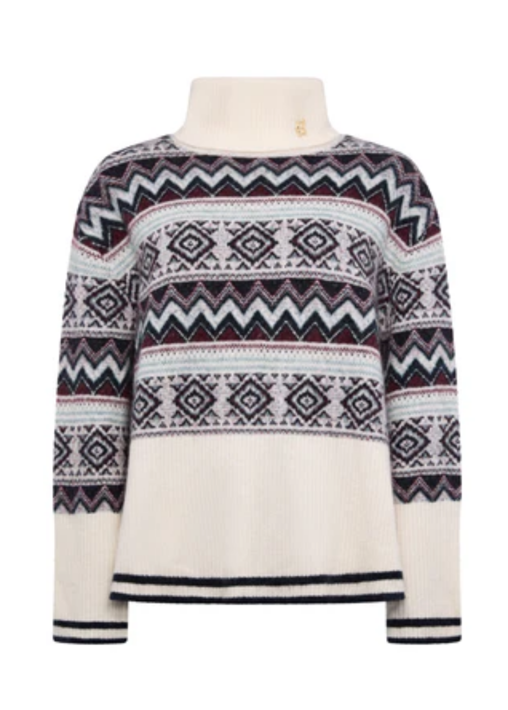 Antonia Fairisle Roll Neck Knit