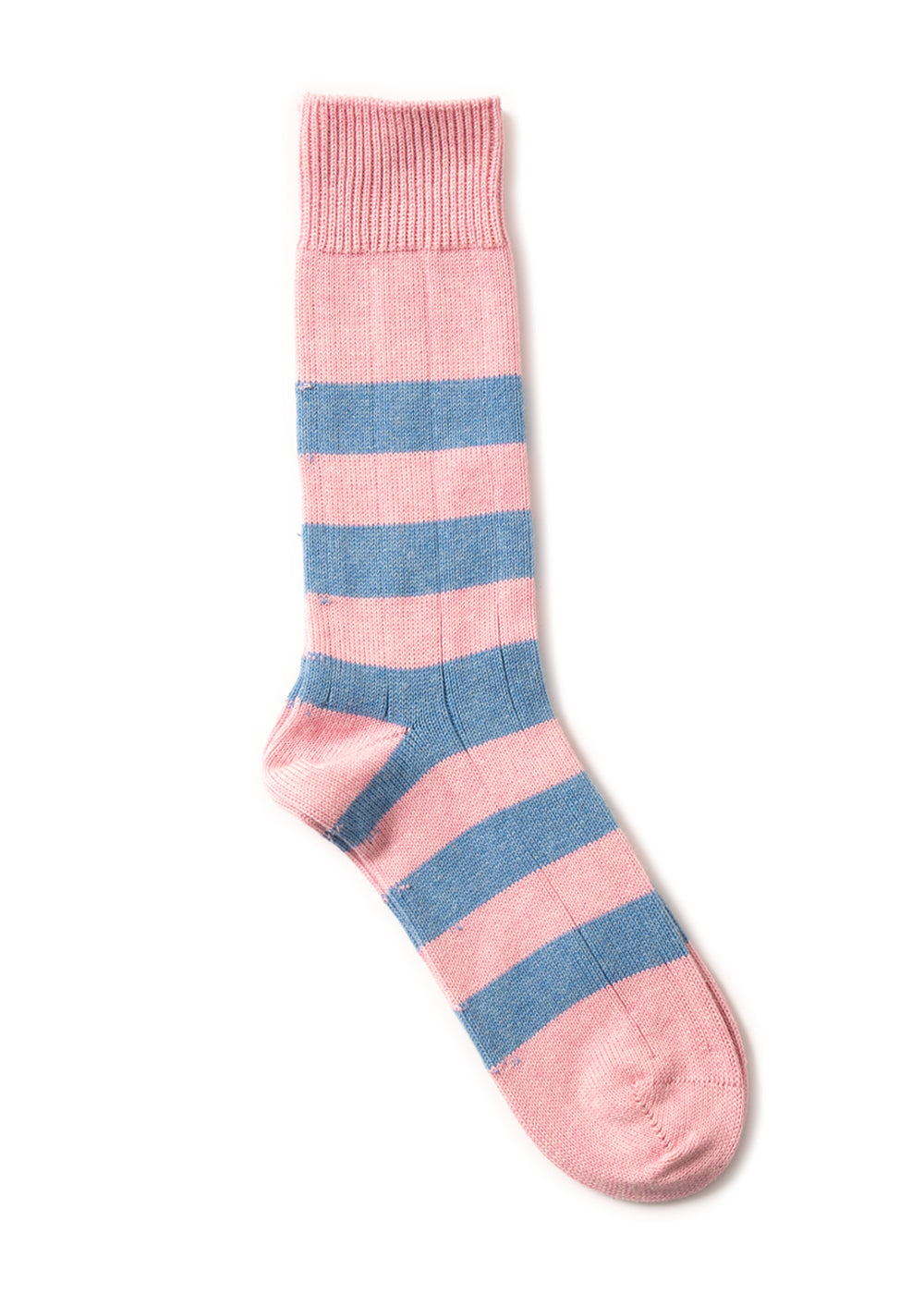 Rugger Stripe Socks - Baby Pink and Jeans