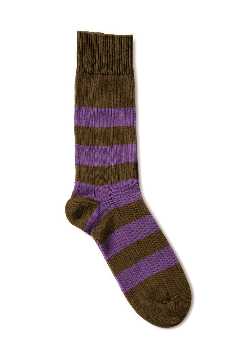 Rugger Stripe Socks - Army and Amythyst