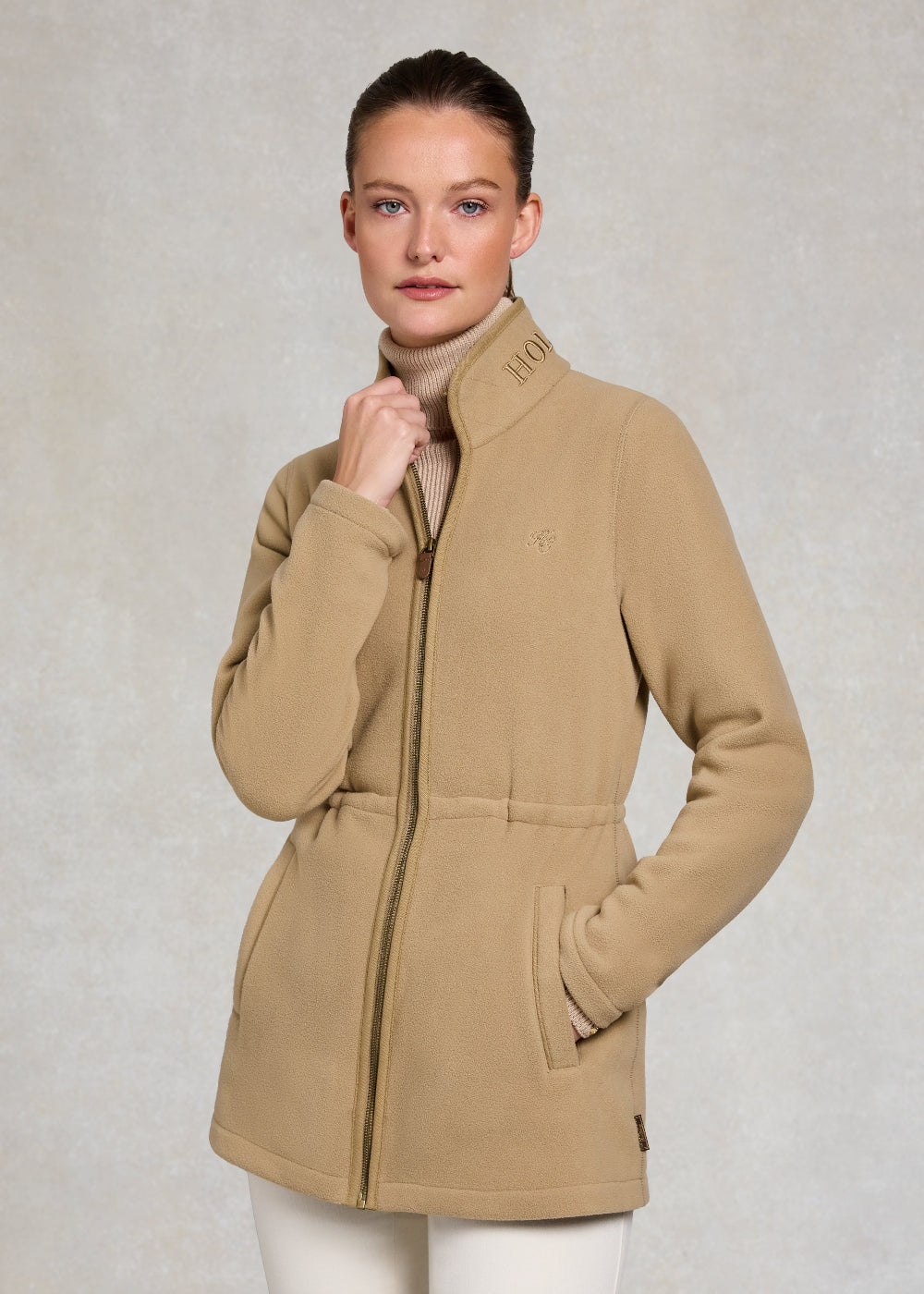 Holland Cooper Country Longline Fleece Jacket – Sand – Humes