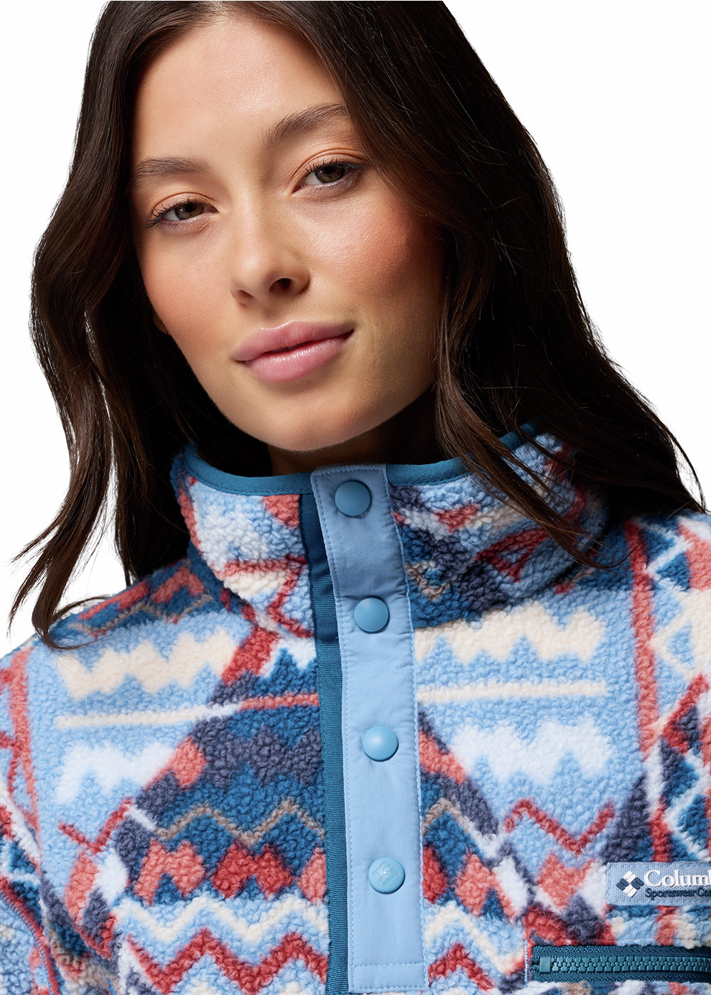 Helvetia II Printed Cropped Half Snap Fleece