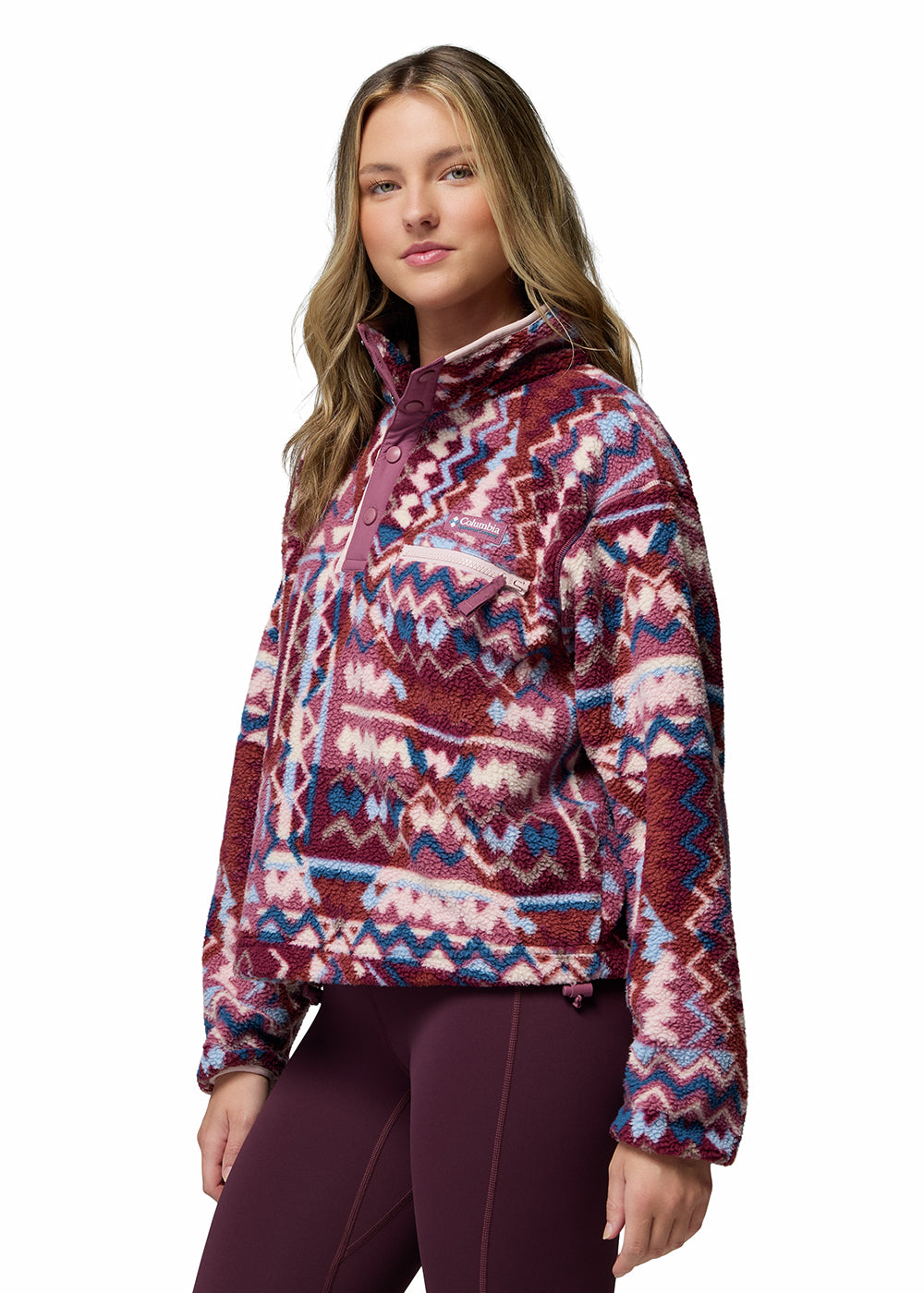 Helvetia II Printed Cropped Half Snap Fleece