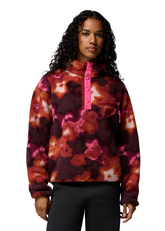 Helvetia II Printed Cropped Half Snap Fleece