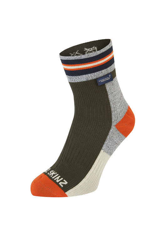 Surlingham A Waterproof All Weather Ankle Length Striped Cuff Socks