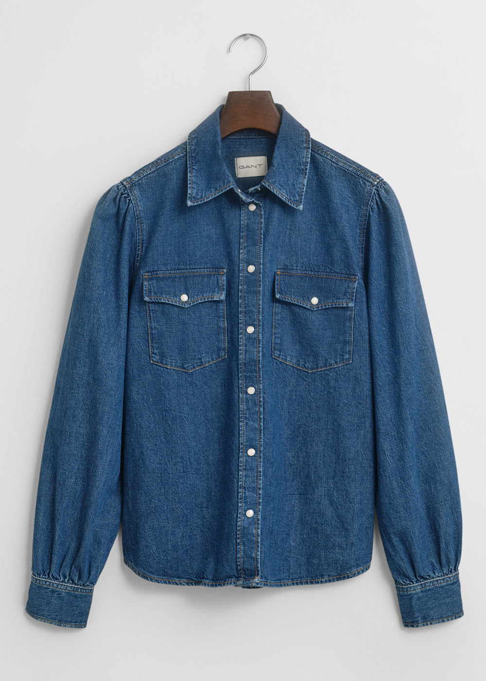 Puff Sleeve Denim Shirt