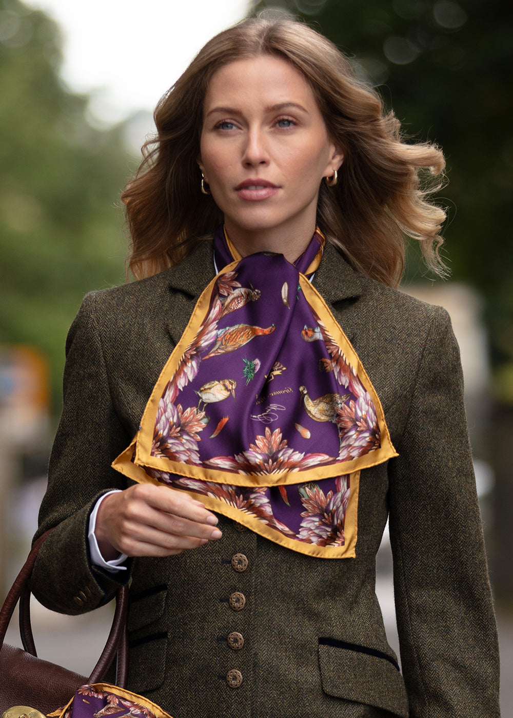 Grouse Misconduct Narrow Silk Scarf