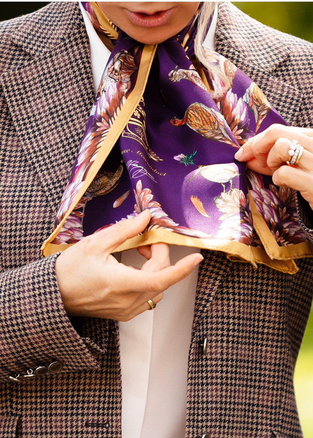 Grouse Misconduct Narrow Silk Scarf