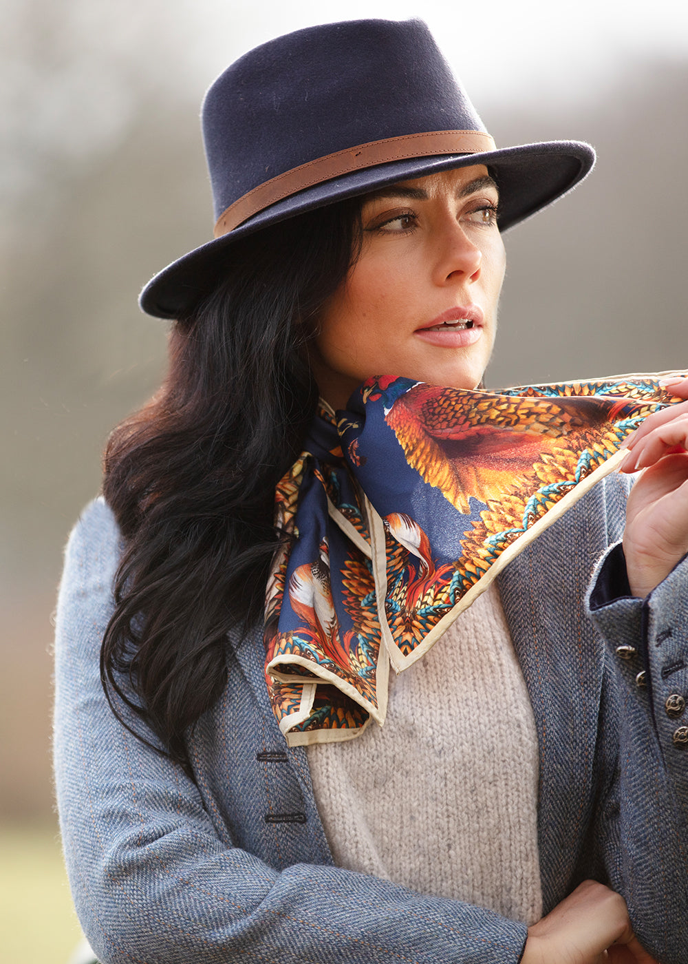 Heads or Tails Narrow Silk Scarf