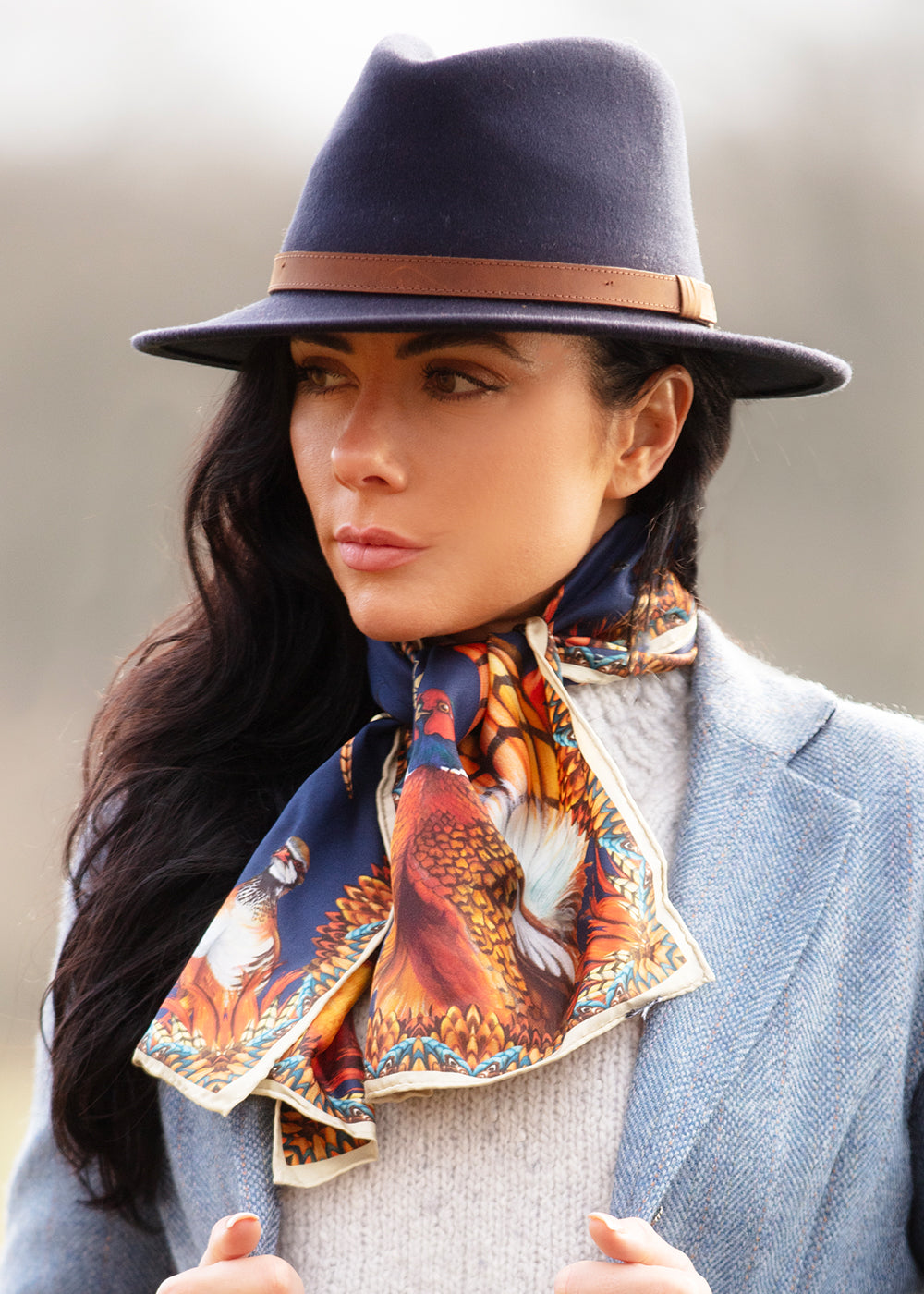 Heads or Tails Narrow Silk Scarf