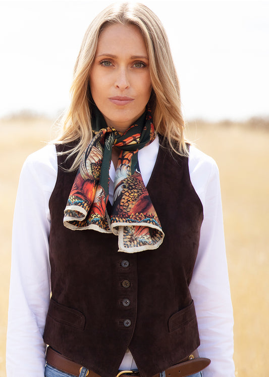 Heads or Tails Narrow Silk Scarf