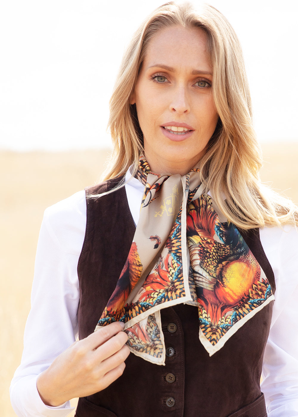 Heads or Tails Narrow Silk Scarf