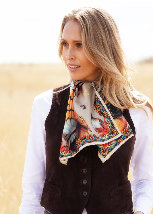 Heads or Tails Narrow Silk Scarf