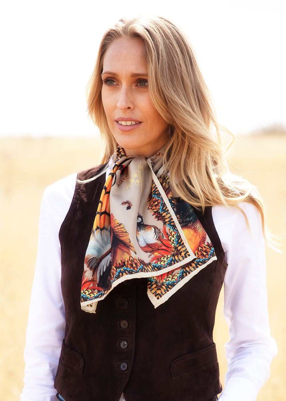 Heads or Tails Narrow Silk Scarf